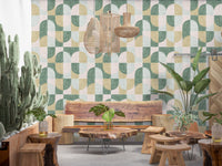 Bold Textured Hand Painted Geometries Beautifully Balanced Wallpaper⁠