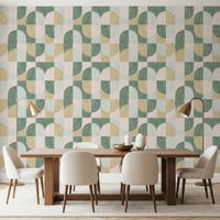 Bold Textured Hand Painted Geometries Beautifully Balanced Wallpaper⁠