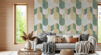 Mid Century Textured Hand Painted Geometries Beautifully Balanced Wallpaper⁠