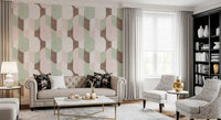 Mid Century Textured Hand Painted Geometries Grandmillennial Delight Soft Wallpaper⁠
