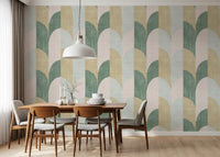 Mid Mod Textured Hand Painted Geometries Beautifully Balanced Wallpaper⁠