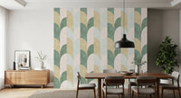 Mid Mod Textured Hand Painted Geometries Beautifully Balanced Wallpaper⁠