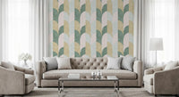 Mid Mod Textured Hand Painted Geometries Beautifully Balanced Wallpaper⁠