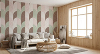 Mid Mod Textured Hand Painted Geometries Grandmillennial Delight Soft Wallpaper⁠