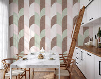 Mid Mod Textured Hand Painted Geometries Grandmillennial Delight Soft Wallpaper⁠