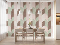 Mid Mod Textured Hand Painted Geometries Grandmillennial Delight Soft Wallpaper⁠