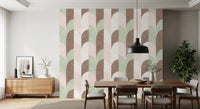 Mid Mod Textured Hand Painted Geometries Grandmillennial Delight Soft Wallpaper⁠