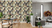 Tiled Textured Hand Painted Geometries Curated Harmony Tones Wallpaper⁠