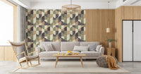 Tiled Textured Hand Painted Geometries Curated Harmony Tones Wallpaper⁠