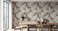Tiled Textured Hand Painted Geometries Grandmillennial Delight Soft Wallpaper⁠