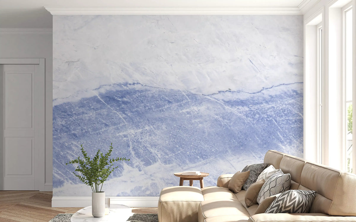 Cerulean Vein Stone Slab Wall Mural