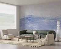Cerulean Vein Stone Slab Wall Mural