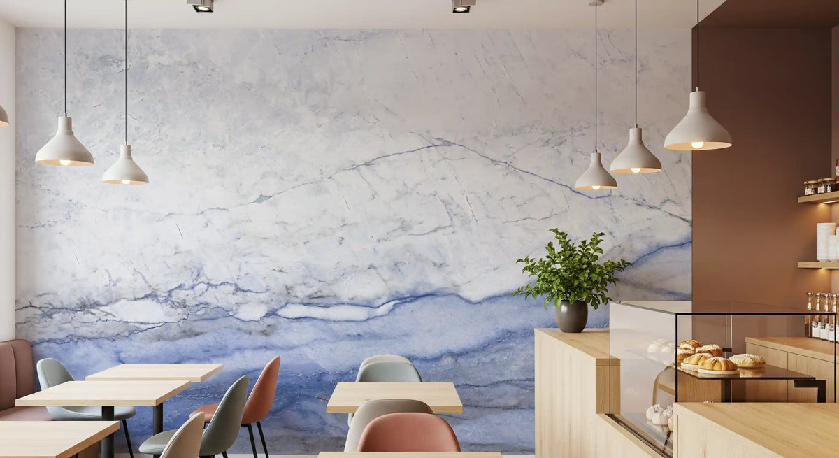 Blue Veined Marble Horizon Wall Mural