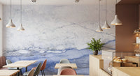 Blue Veined Marble Horizon Wall Mural