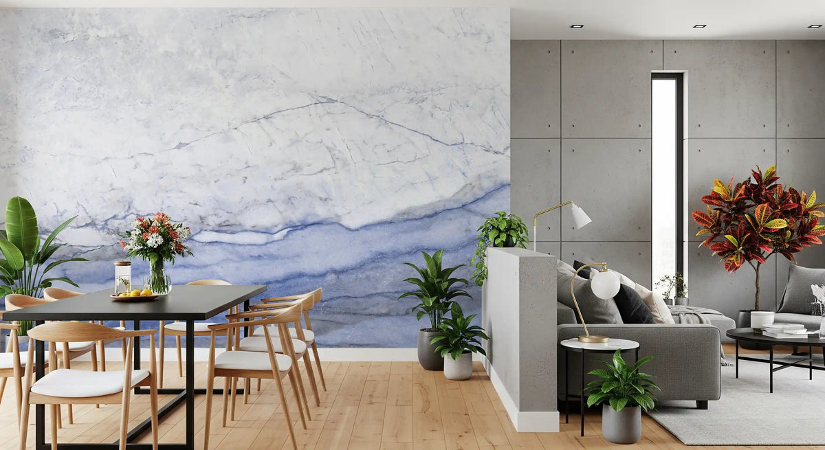 Blue Veined Marble Horizon Wall Mural