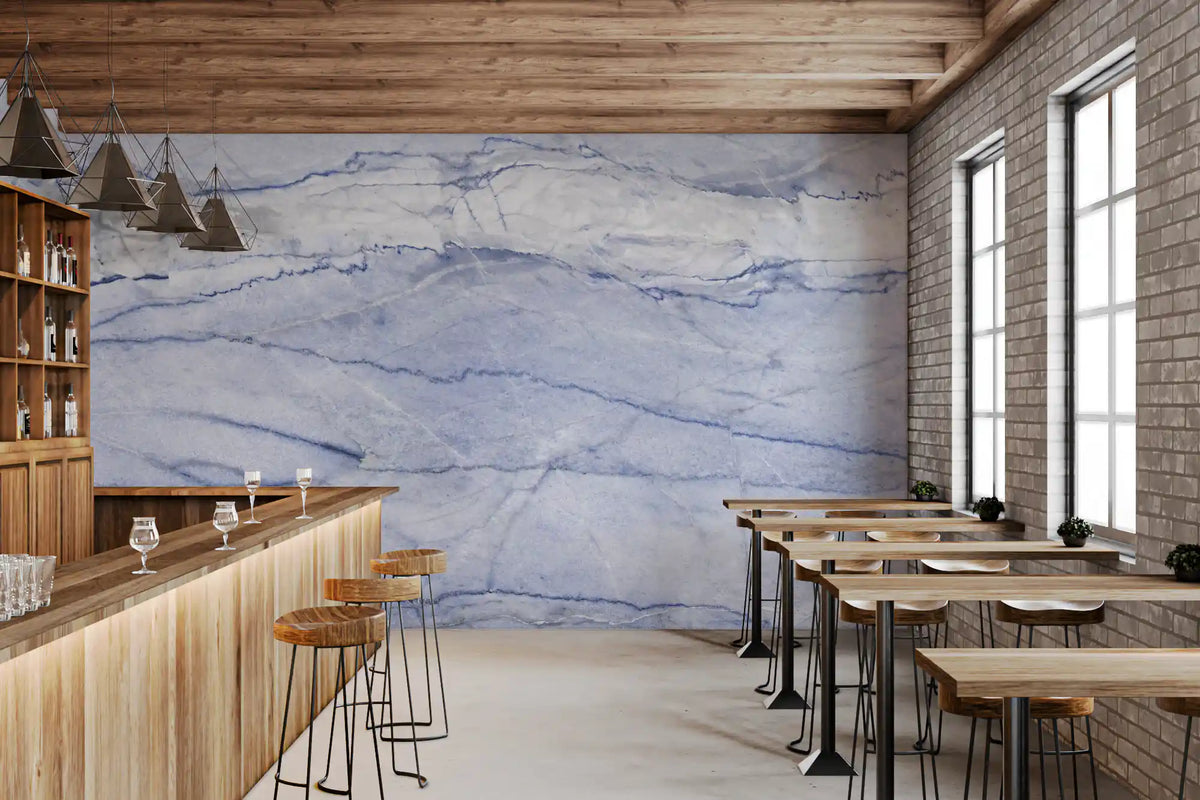 Azure Marble Vein Wall Mural