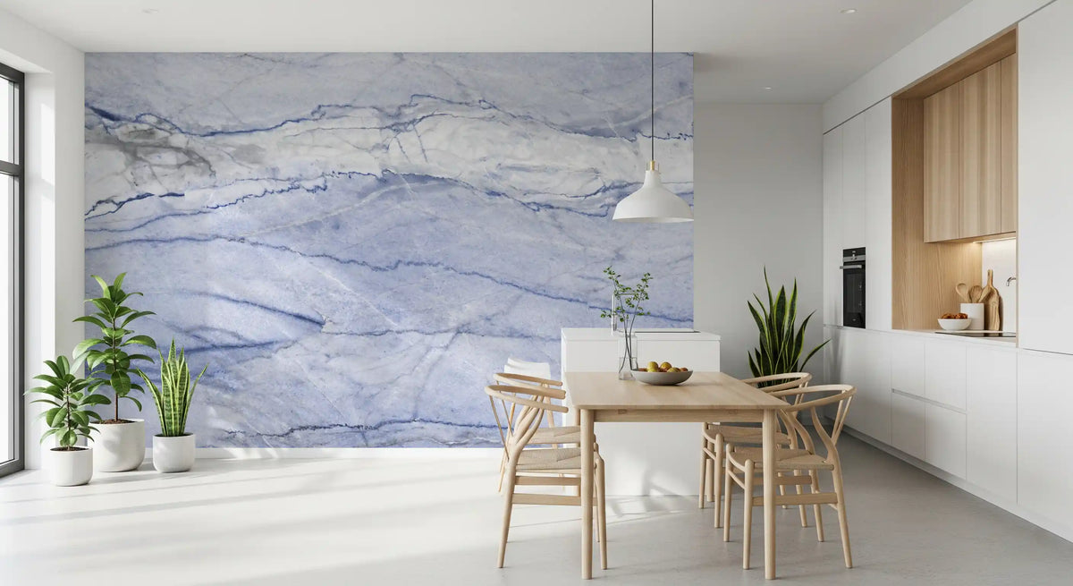 Azure Marble Vein Wall Mural