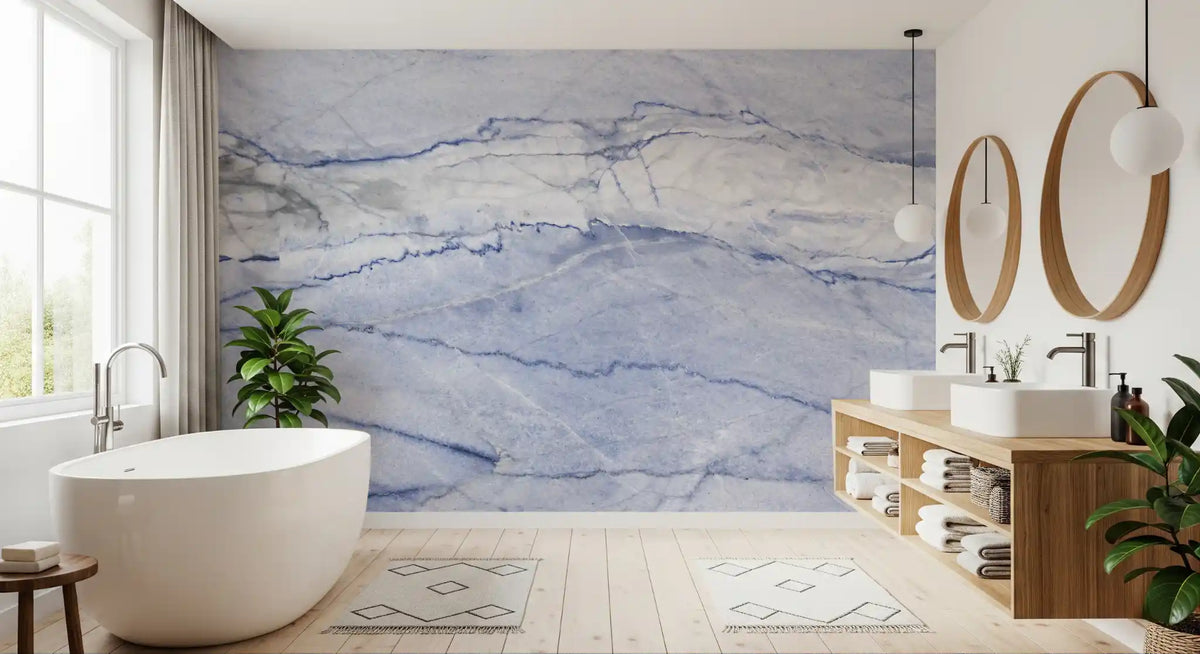 Azure Marble Vein Wall Mural