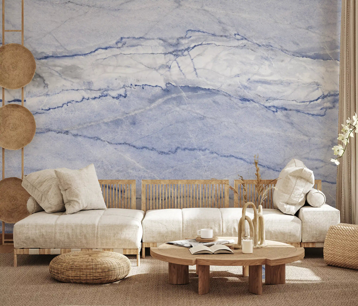 Azure Marble Vein Wall Mural