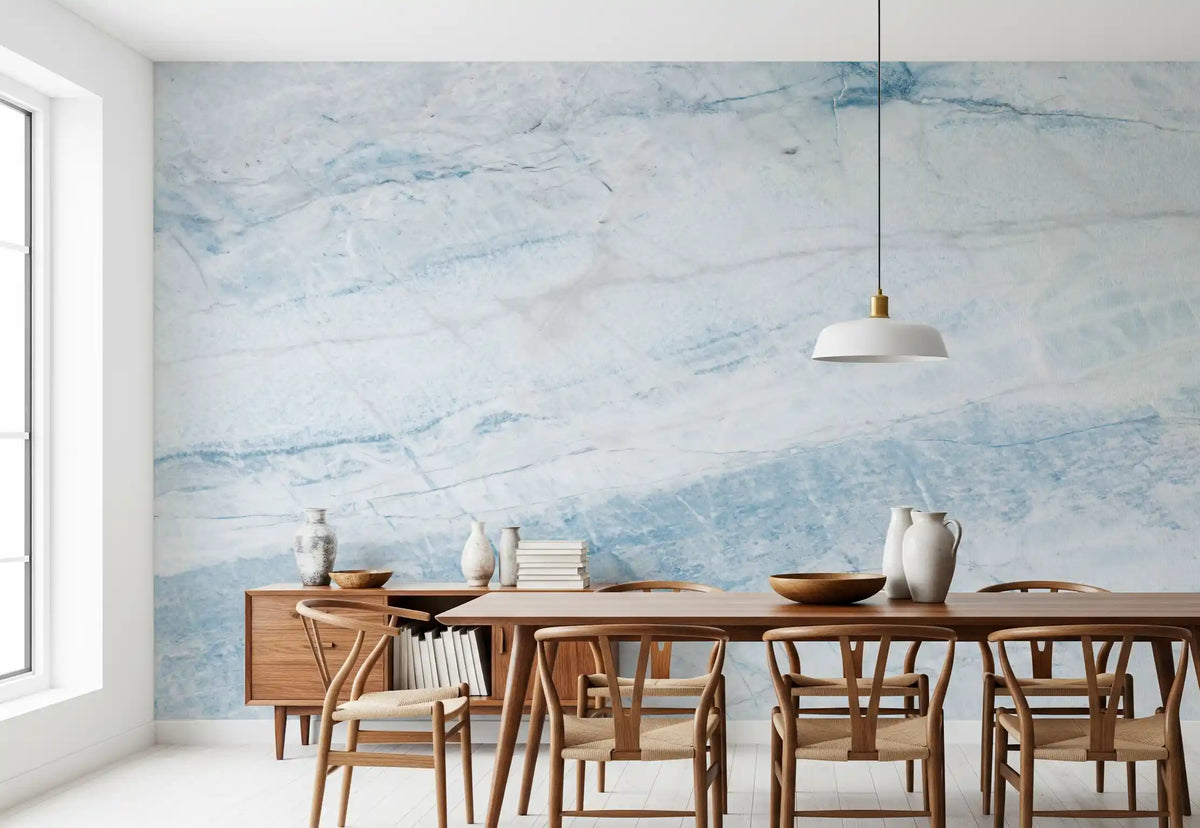 Azure Marble Vein Slab Wall Mural