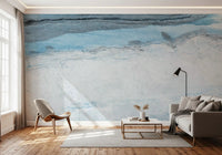 Cerulean Veined Marble Slab Wall Mural
