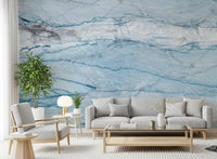 Ethereal Azure Veined Stone Wall Mural
