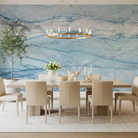 Ethereal Azure Veined Stone Wall Mural