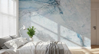 Cool Blue Marble Veins Wall Mural