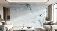 Cool Blue Marble Veins Wall Mural