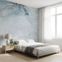 Cool Blue Marble Veins Wall Mural