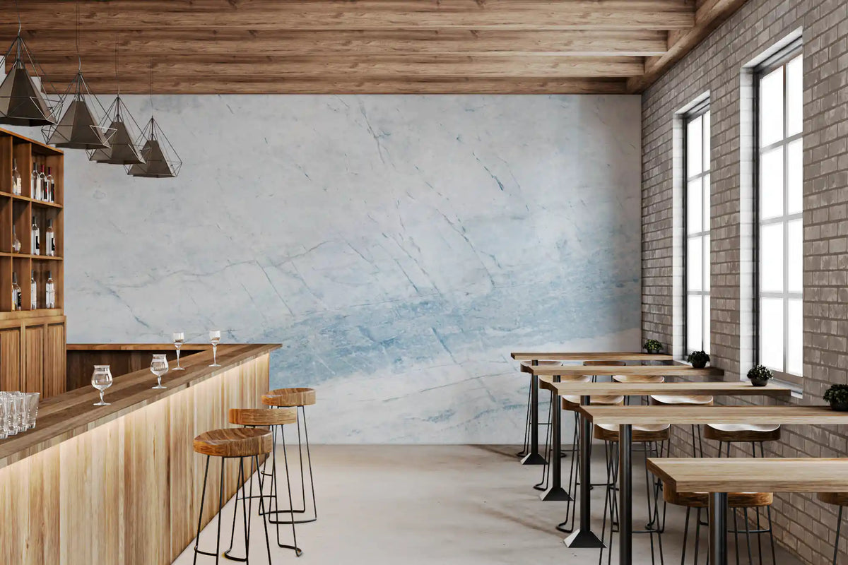 Serene Blue Veined Marble Wall Mural