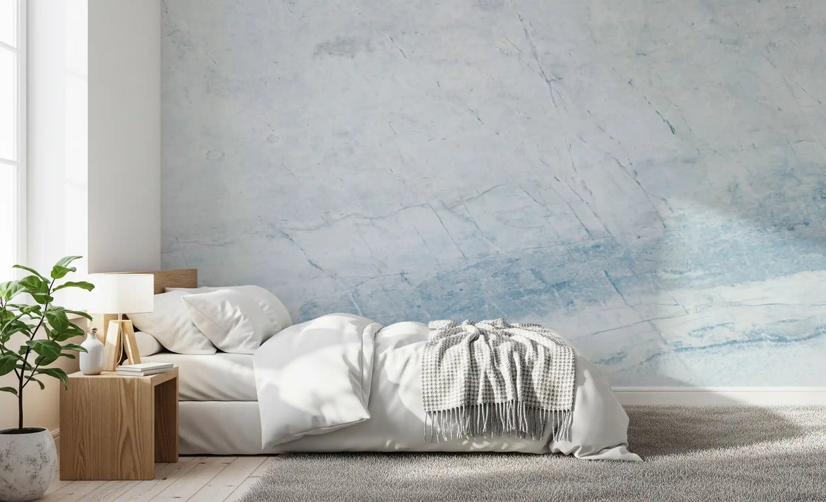 Serene Blue Veined Marble Wall Mural