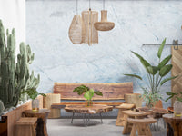 Serene Blue Veined Marble Wall Mural
