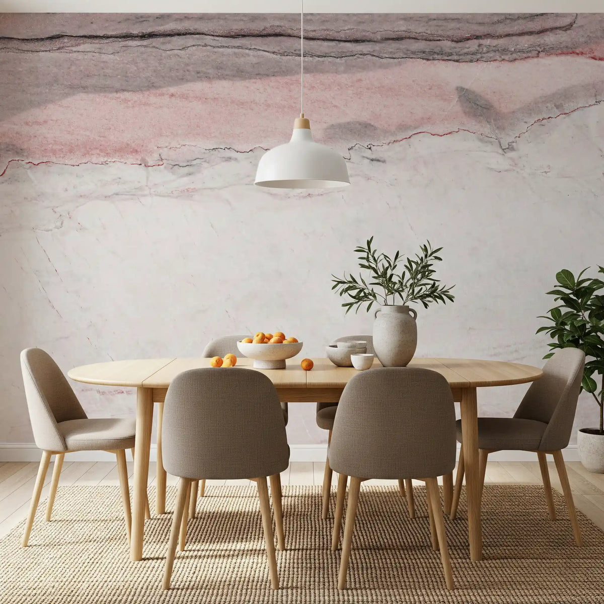 Rose Quartz Marble Vein Wall Mural