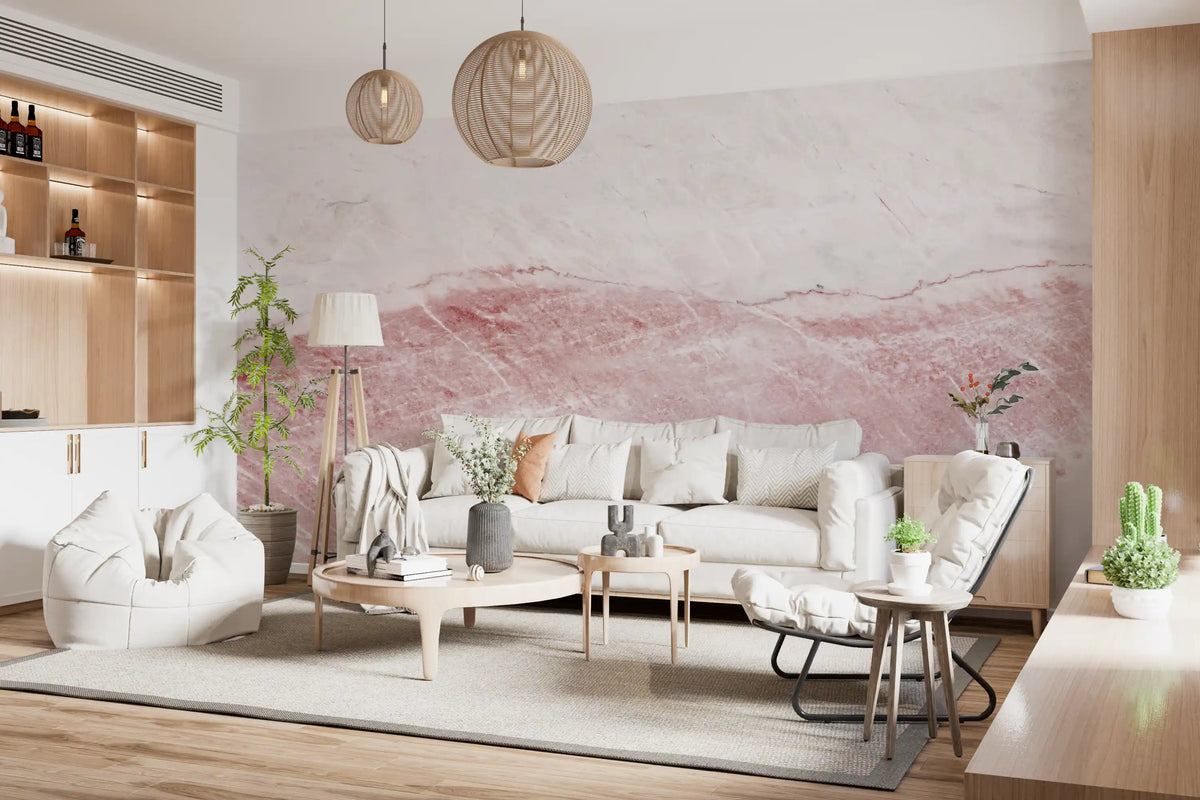 Rose Quartz Marble Vein Wall Mural