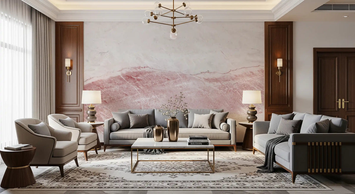 Rose Quartz Marble Vein Wall Mural