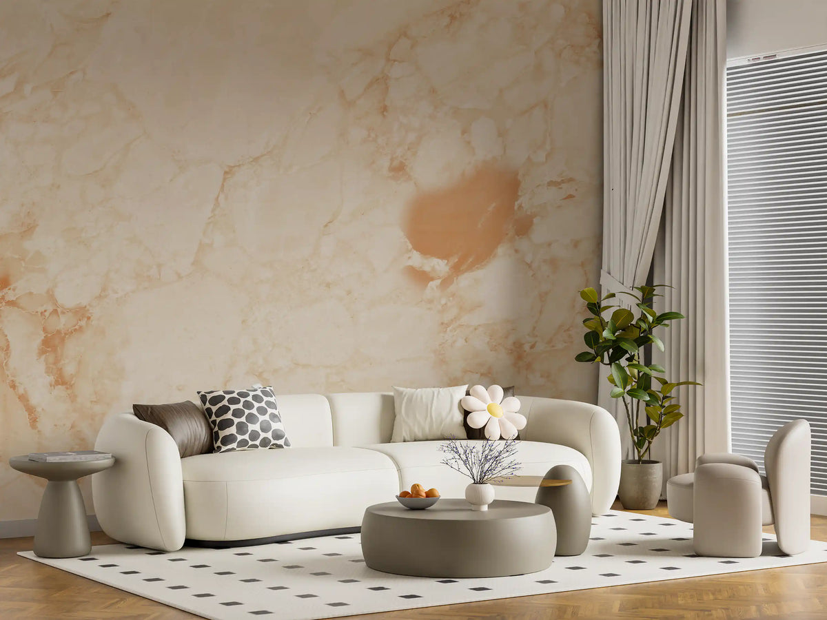 Natural Cream Marble Stone Texture Wall Mural