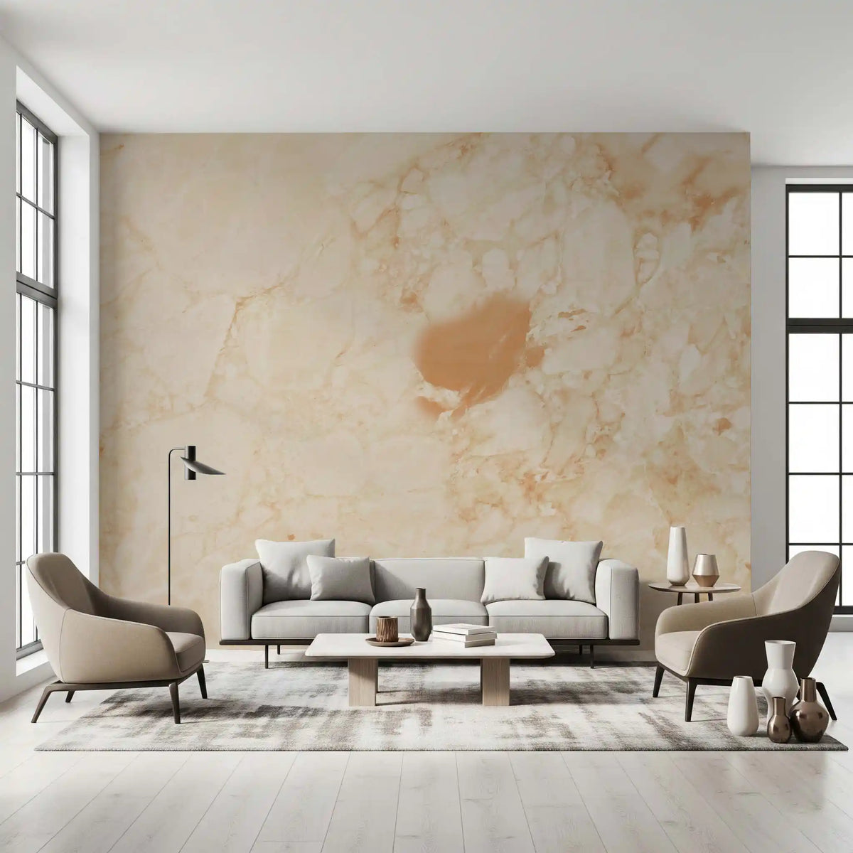 Natural Cream Marble Stone Texture Wall Mural