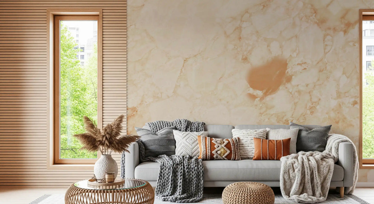 Natural Cream Marble Stone Texture Wall Mural