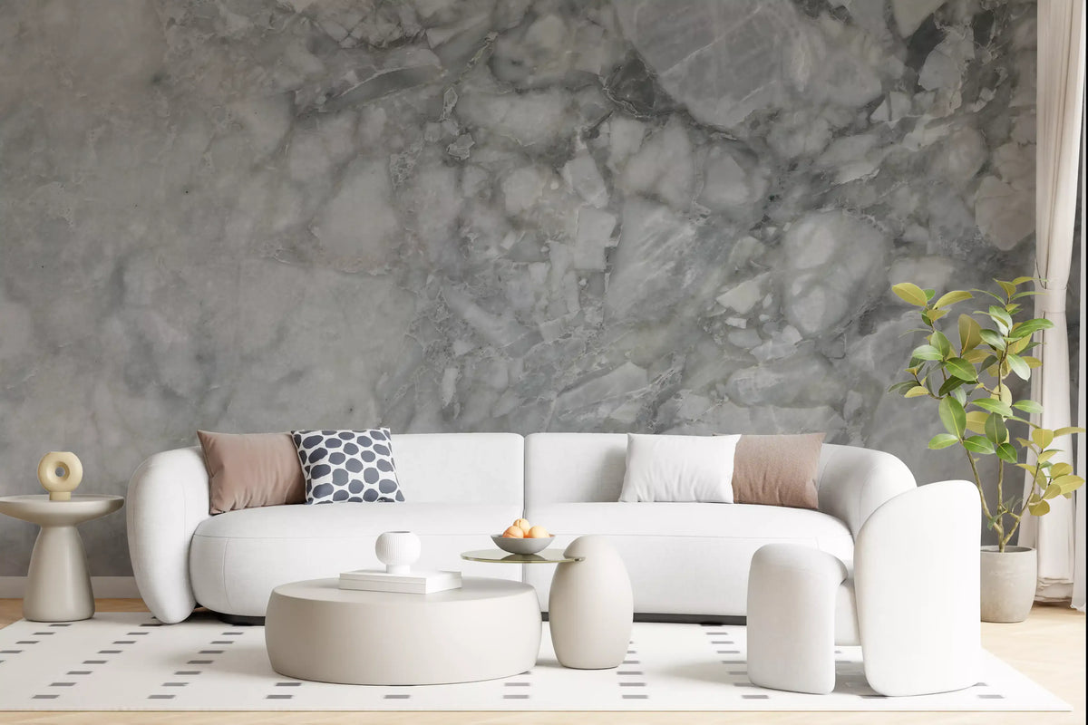 Cool Grey Marble Slab Wall Mural