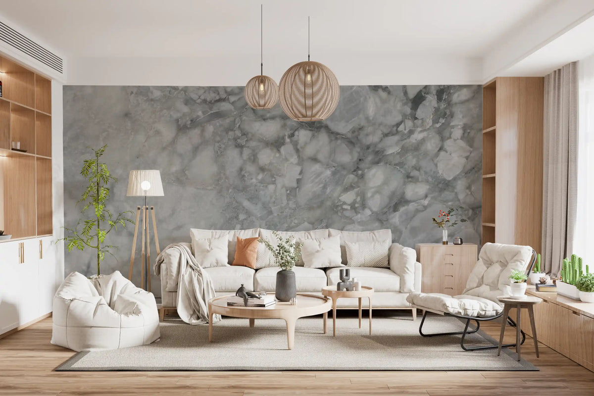 Cool Grey Marble Slab Wall Mural
