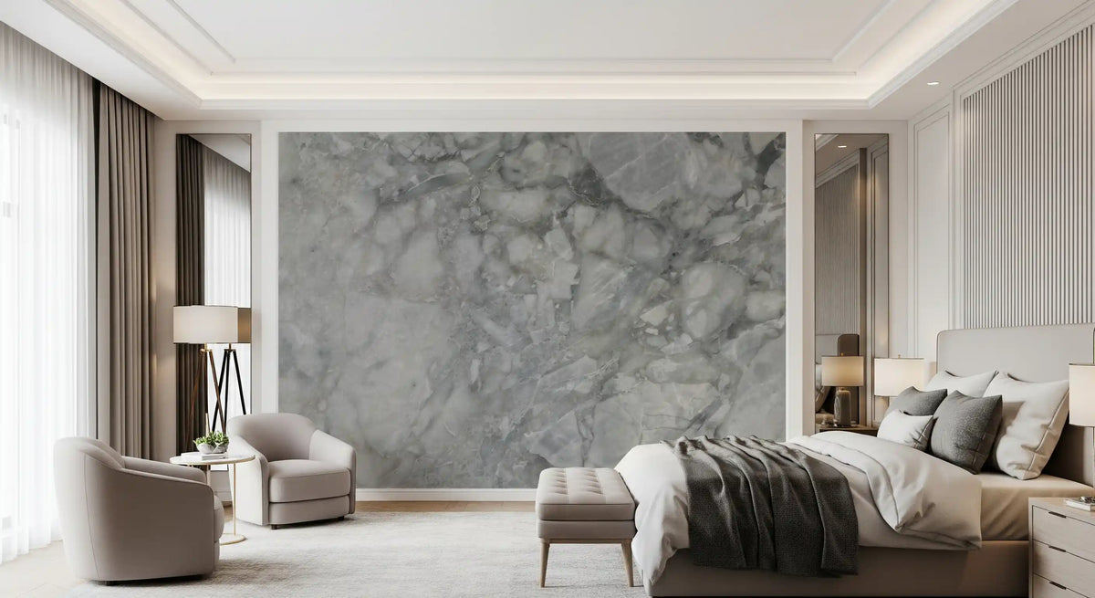 Cool Grey Marble Slab Wall Mural
