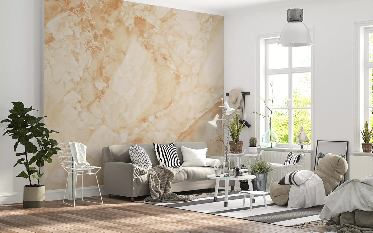 Cream And Sienna Marble Slab Wall Mural