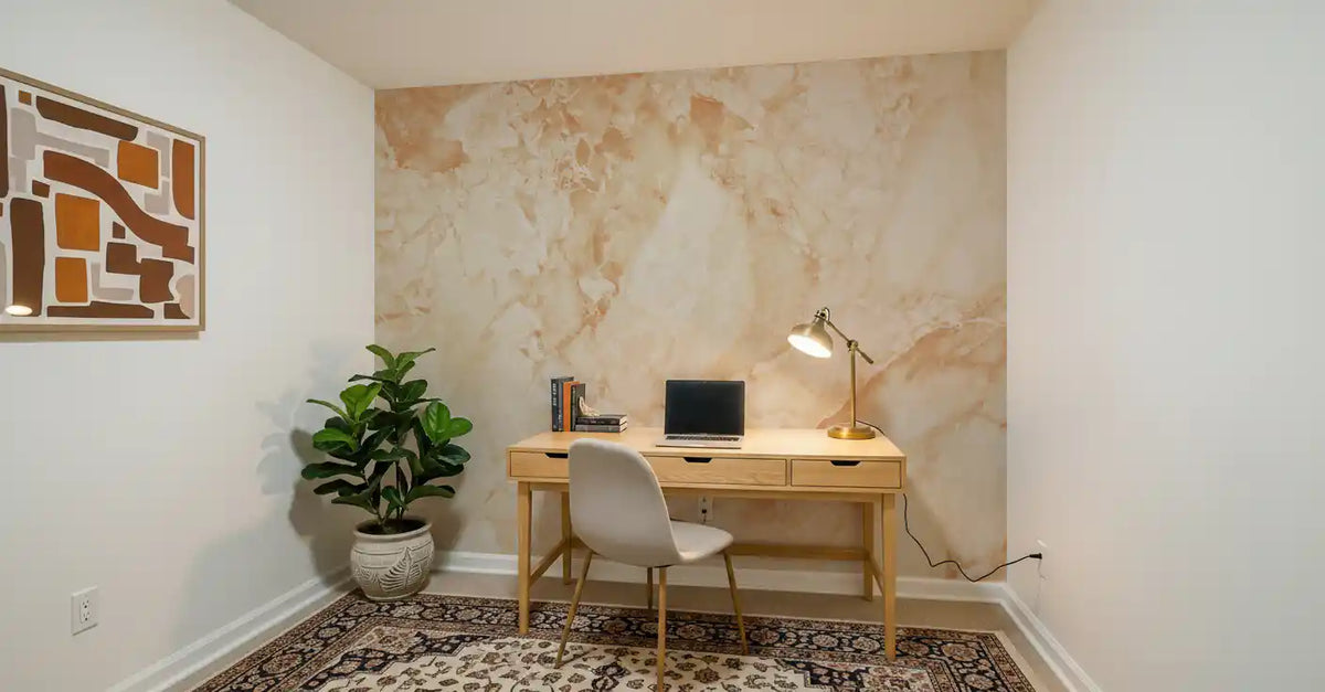 Cream And Sienna Marble Slab Wall Mural