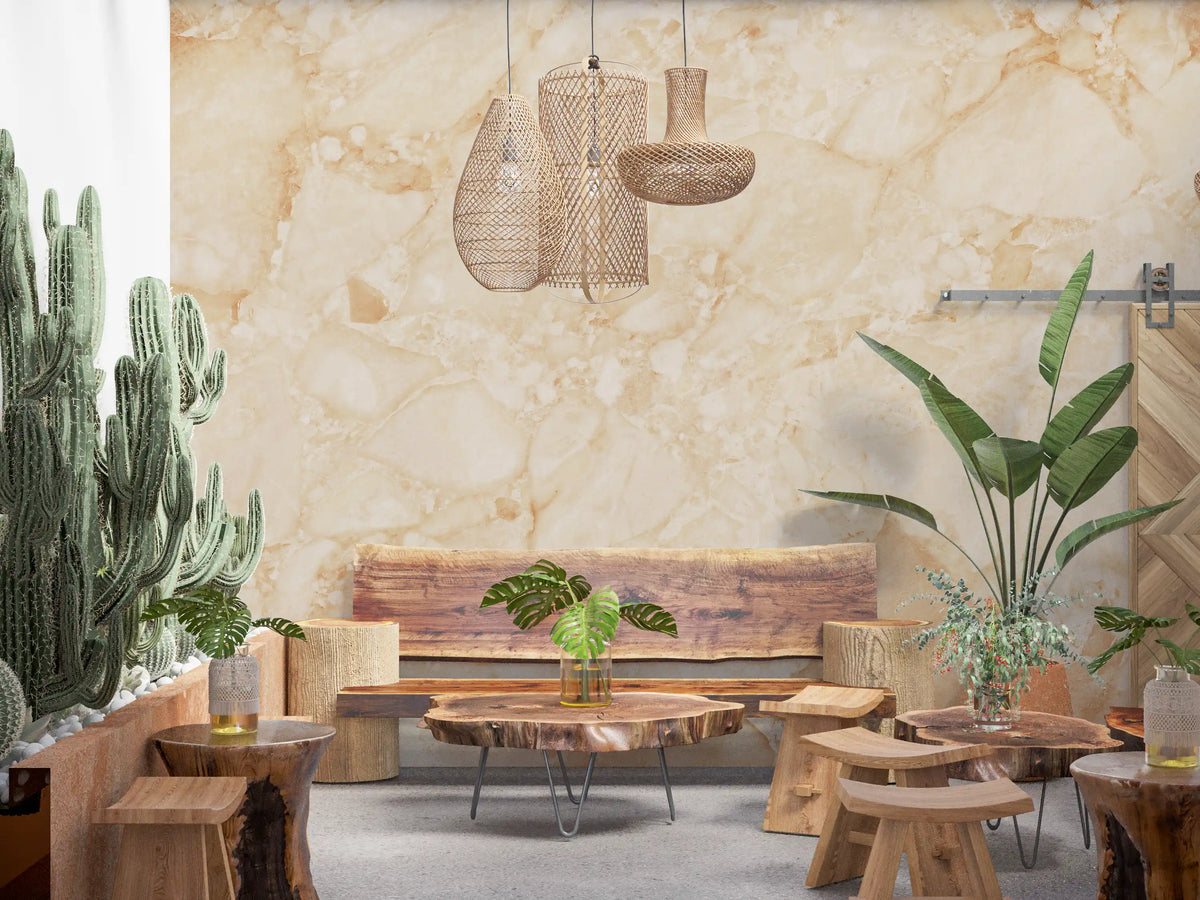Cream Breccia Marble Texture Wall Mural