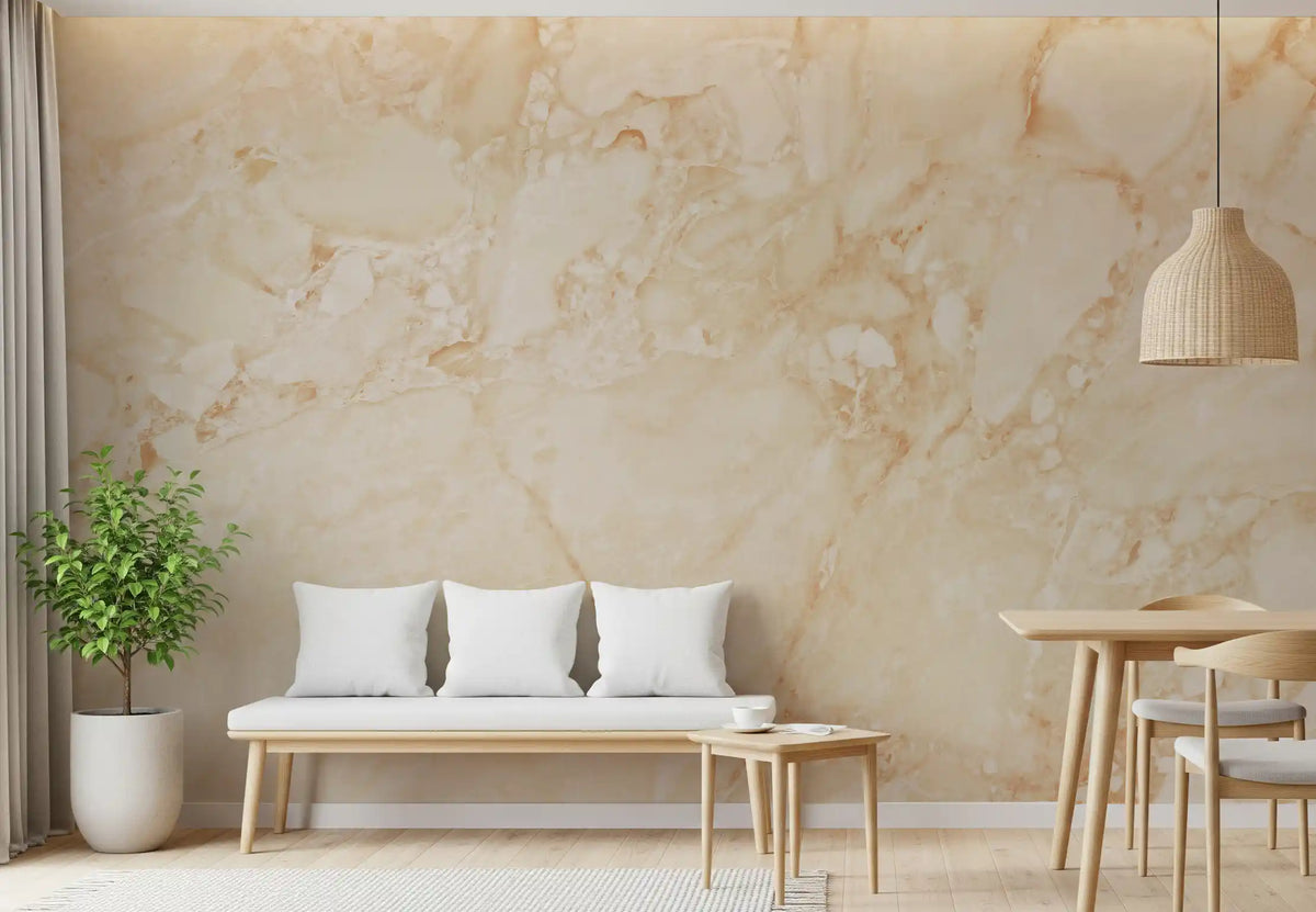 Cream Terrazzo Stone Texture Wall Mural