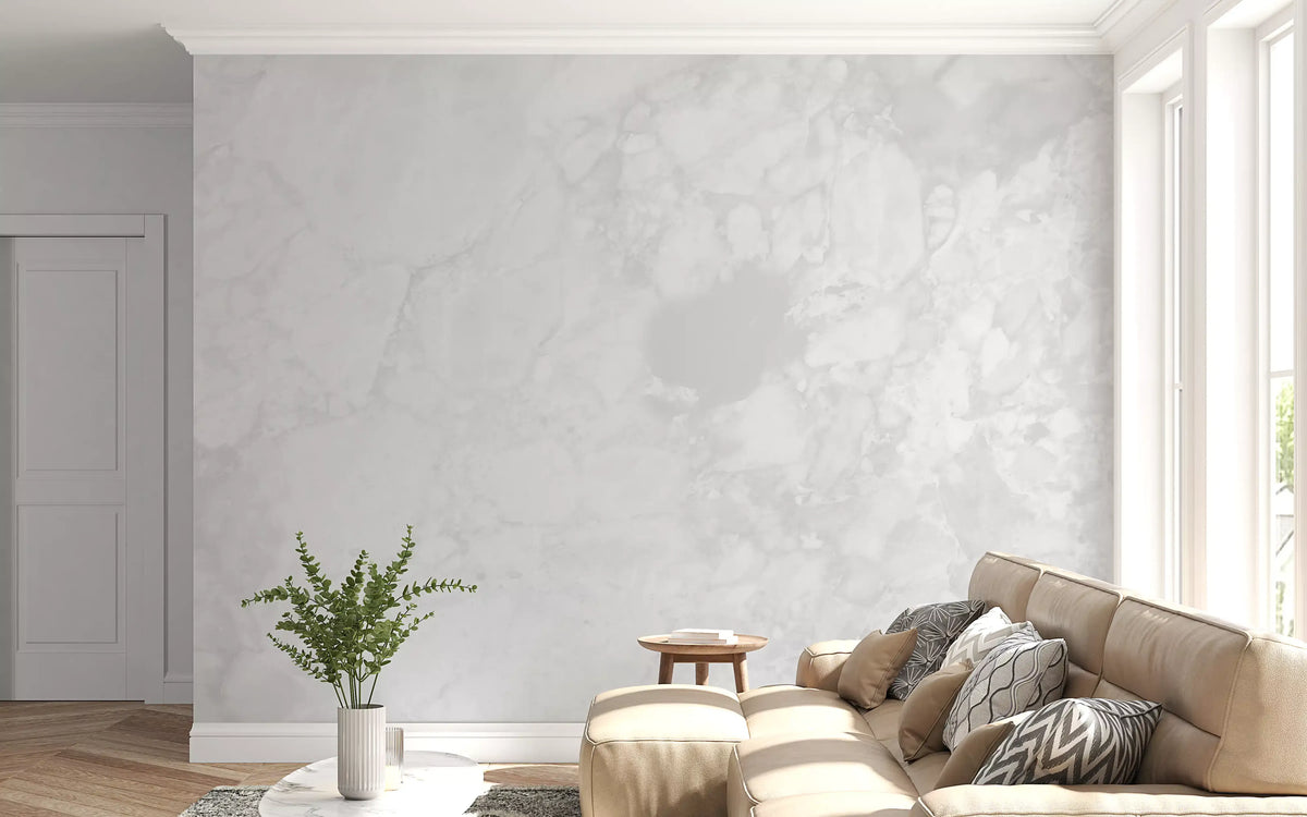 Minimalist White Marble Texture Wall Mural