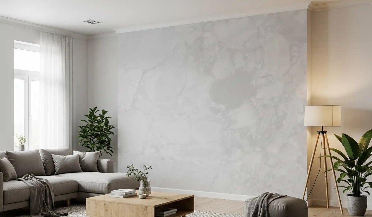 Minimalist White Marble Texture Wall Mural