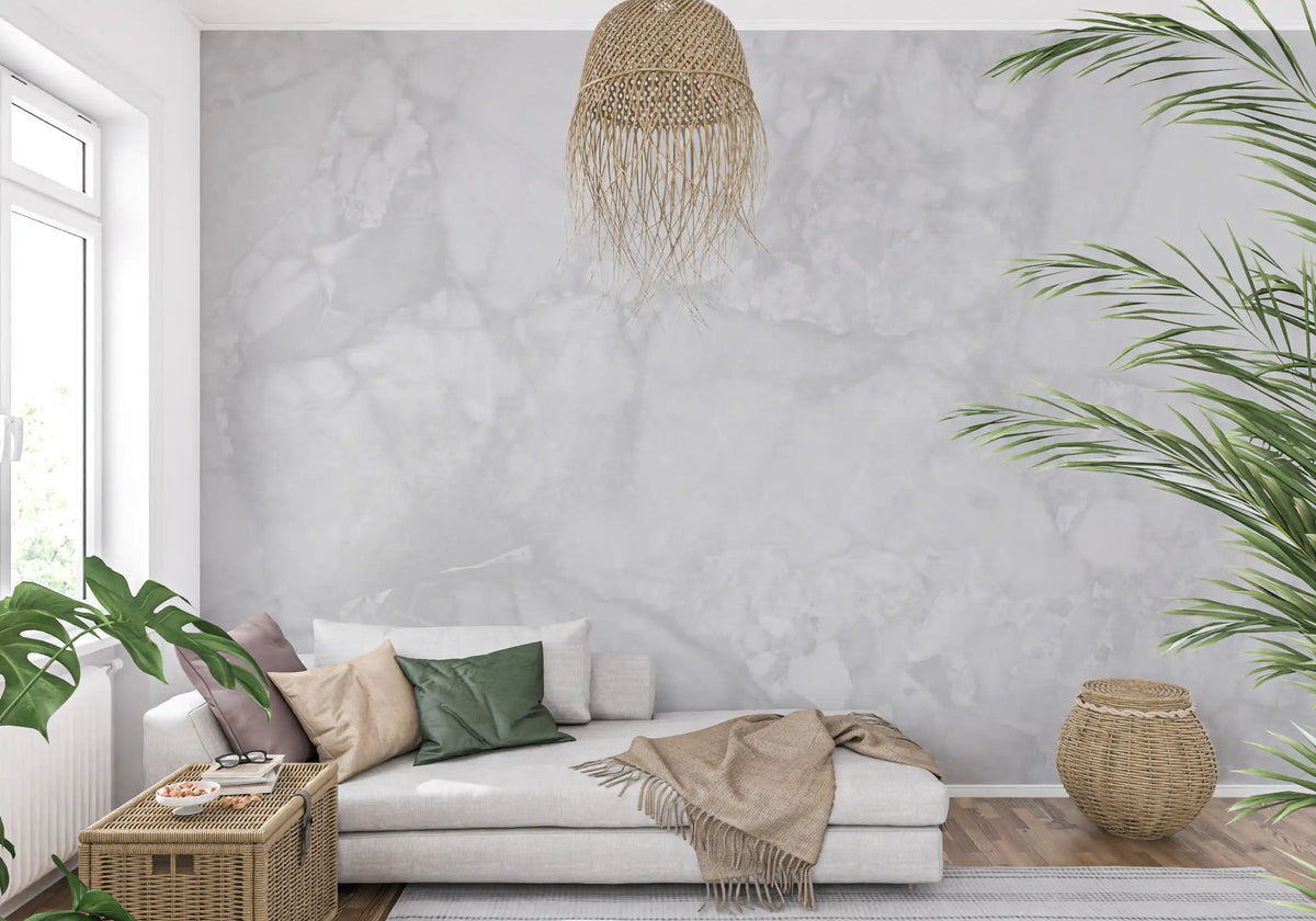 Monochrome Carrara Marble Texture Wall Mural