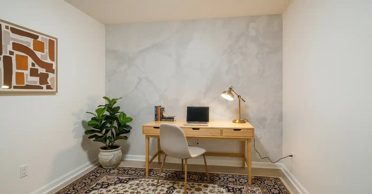 Minimalist Pale Marble Stone Wall Mural